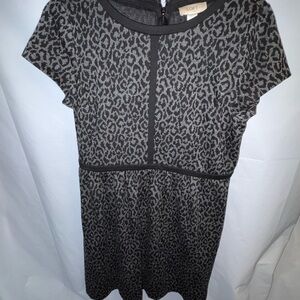 LOFT Gray Animal Print Dress